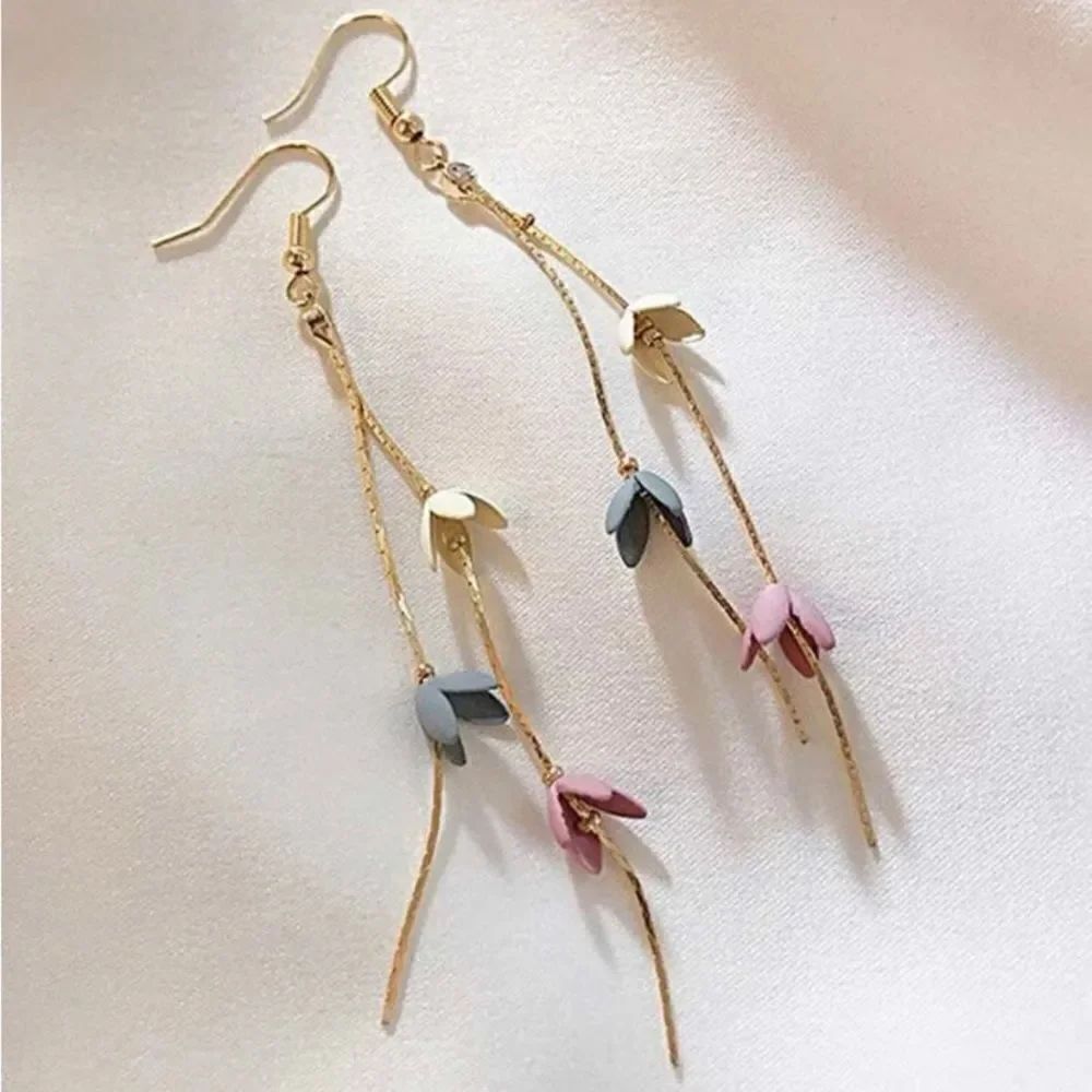 🔅🆕🔅 Romantic Delicate Dainty Elegant Colorful Floral Tassel Dangle Earrings✨